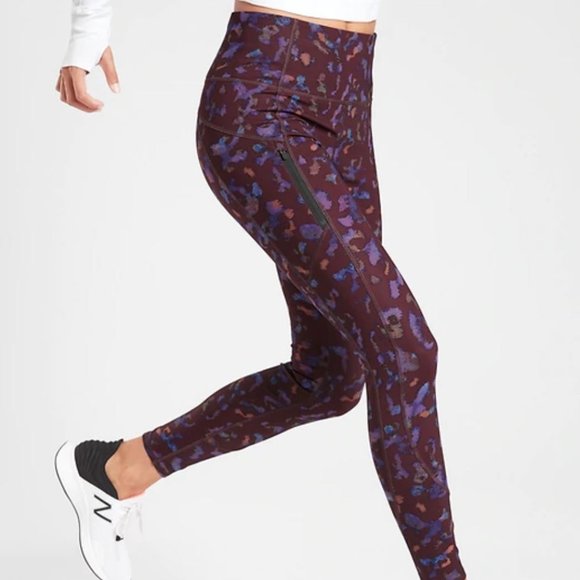 Athleta Pants - NWOT Athleta Purple Leopard Rainier Leggings
